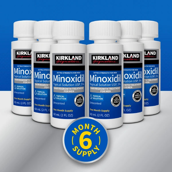 Kirkland Traitement Antichute Extra Fort Homme 5% Minoxidil – 6 Flacons