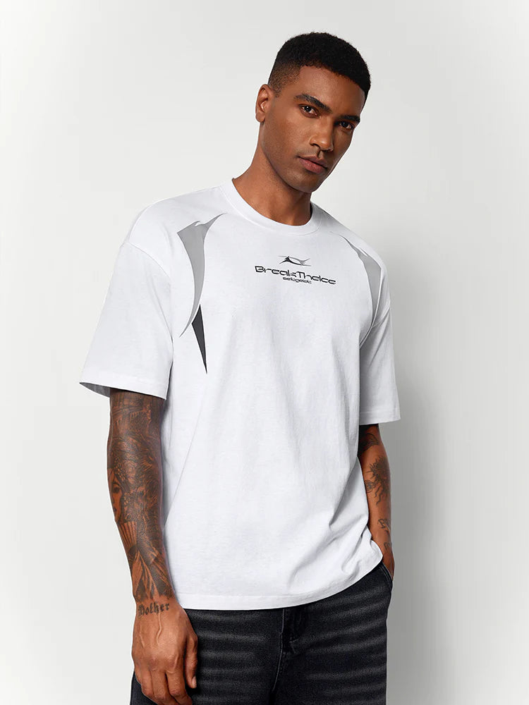 T-shirt Graphique Blanc – T-shirt Streetwear Imprimé 3D