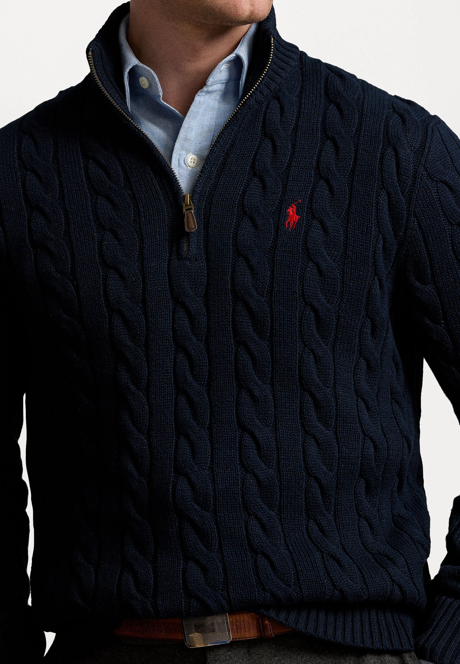 Polo Ralph Lauren Pull Col Demi-Zip Homme Maille Coton
