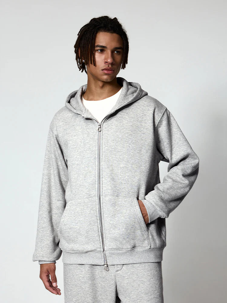 Hoodie Zippé Minimaliste Premium – Polaire Antibactérien et Antistatique