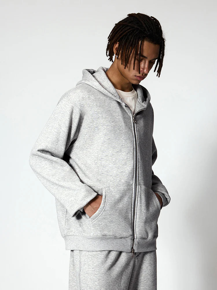 Hoodie Zippé Minimaliste Premium – Polaire Antibactérien et Antistatique